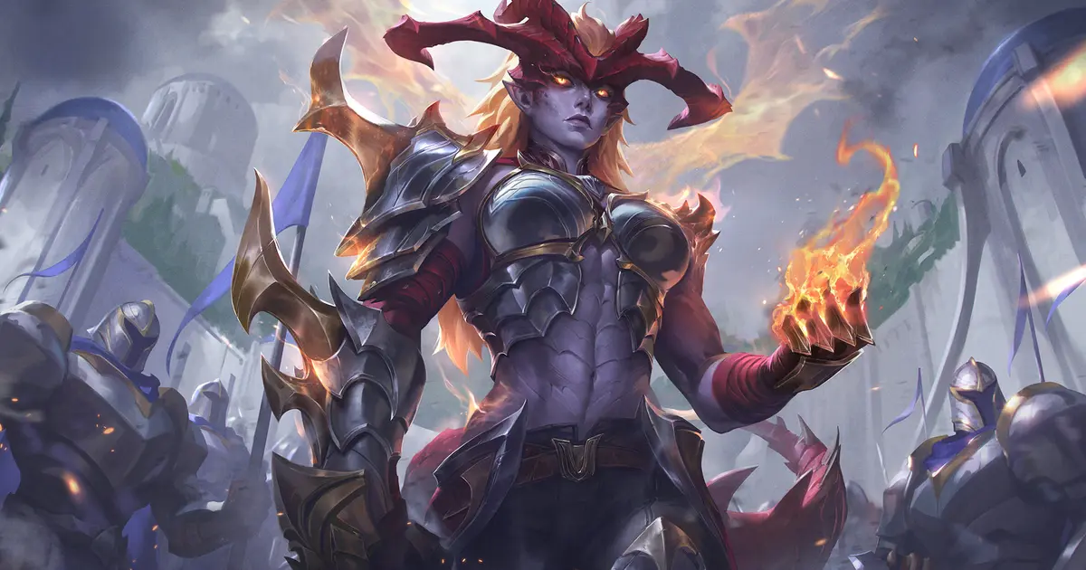 Официальный арт патча League of Legends 26.6 с Shyvana