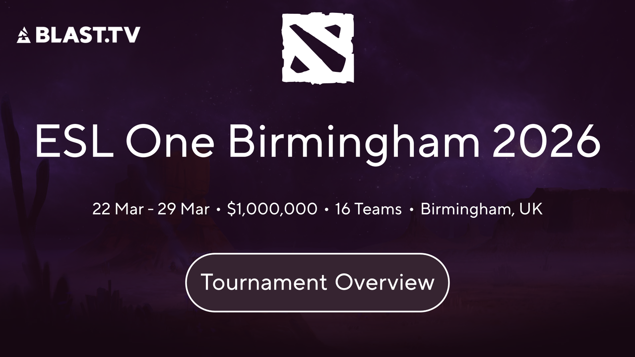 Официальная афиша ESL One Birmingham 2026 по Dota 2