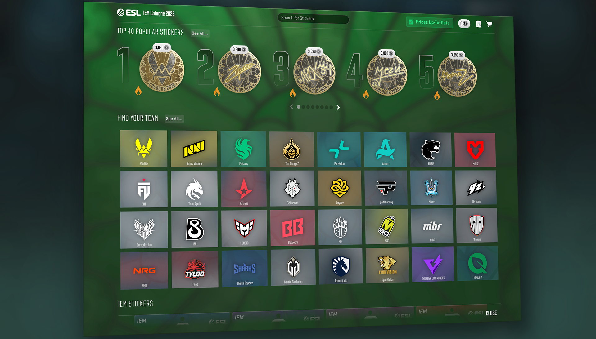 Иллюстрация магазина IEM Cologne Major 2026 из официального материала Counter-Strike