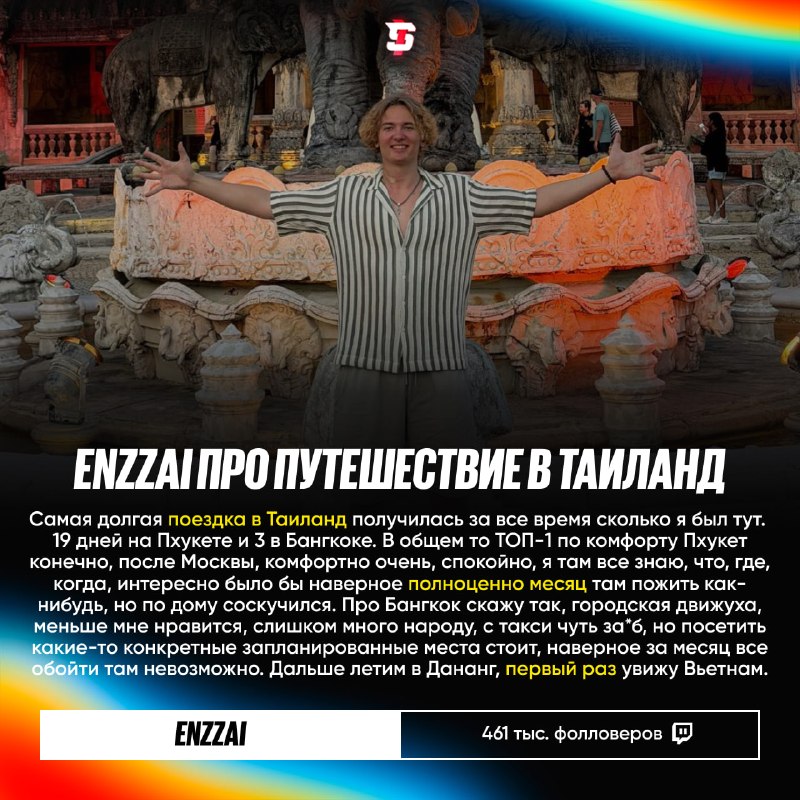 Enzzai во время серии IRL-трансляций из Таиланда