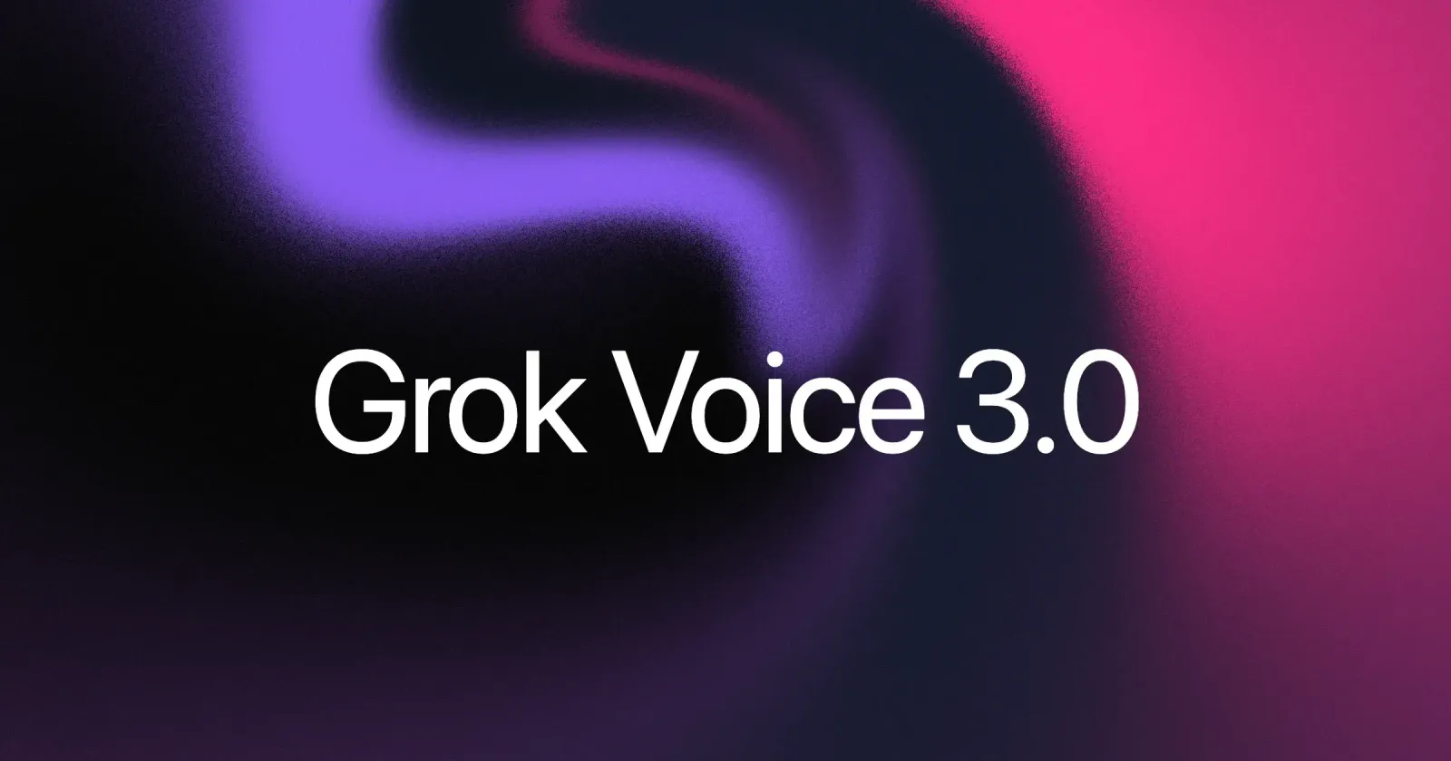 Обложка анонса Grok Voice 3.0 на фиолетово-розовом фоне