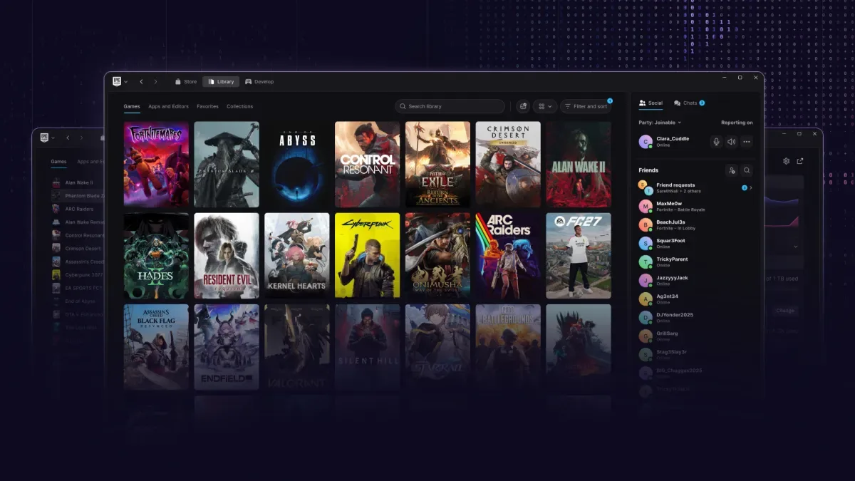 Интерфейс нового Epic Games Launcher