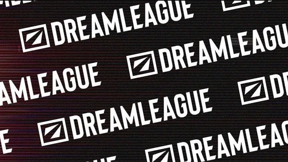 Логотип DreamLeague на тёмном фоне