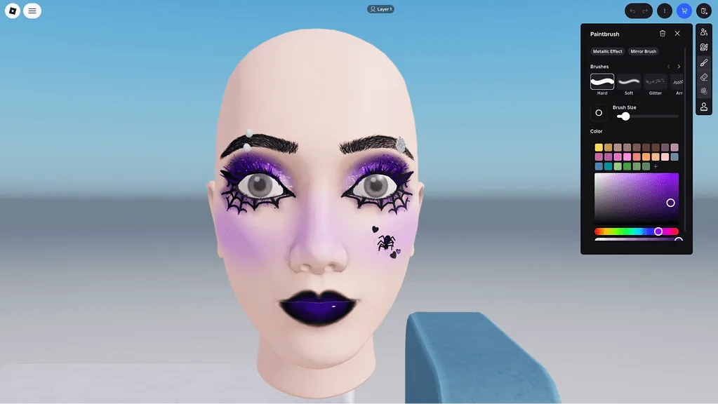Редактор макияжа в Roblox Avatar Creator
