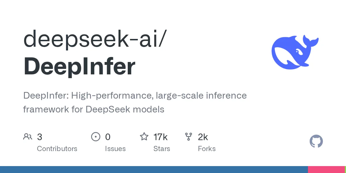 Карточка репозитория DeepSeek DeepInfer на GitHub